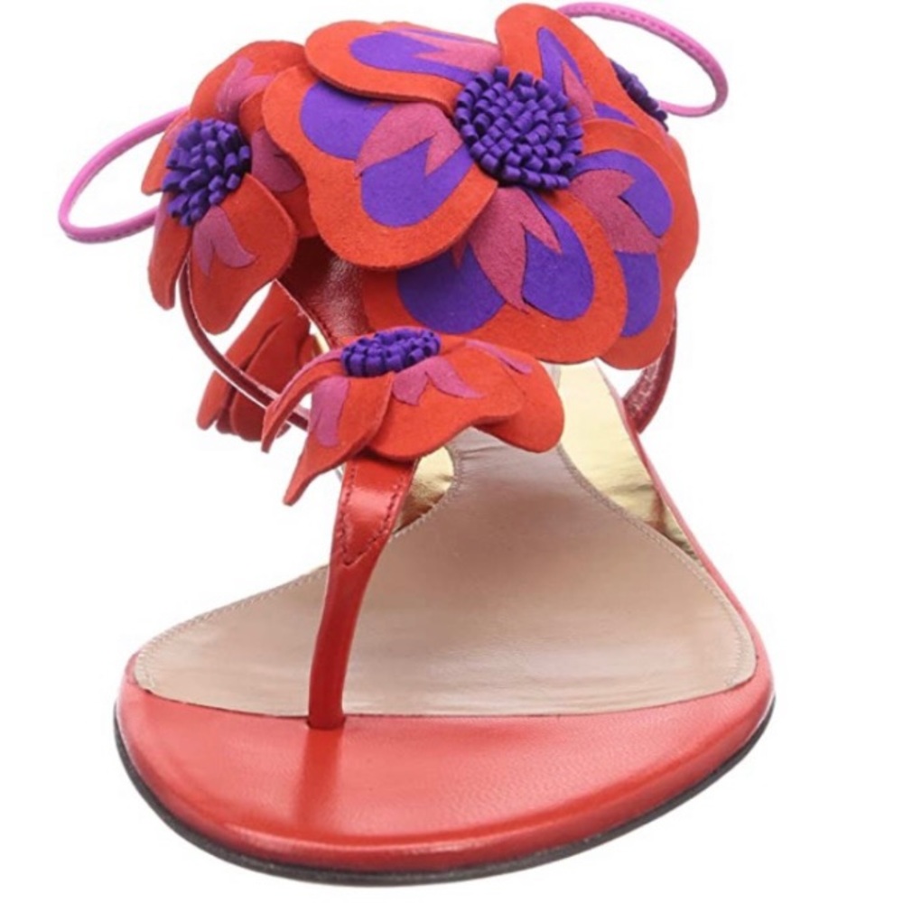 Sebastián Flat Leather with Suede Blooms Sandal S6513